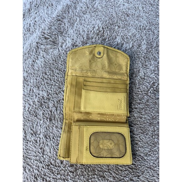 FOSSIL Women's Hanover Yellow Genuine Leather Wallet - Picture 12 of 13